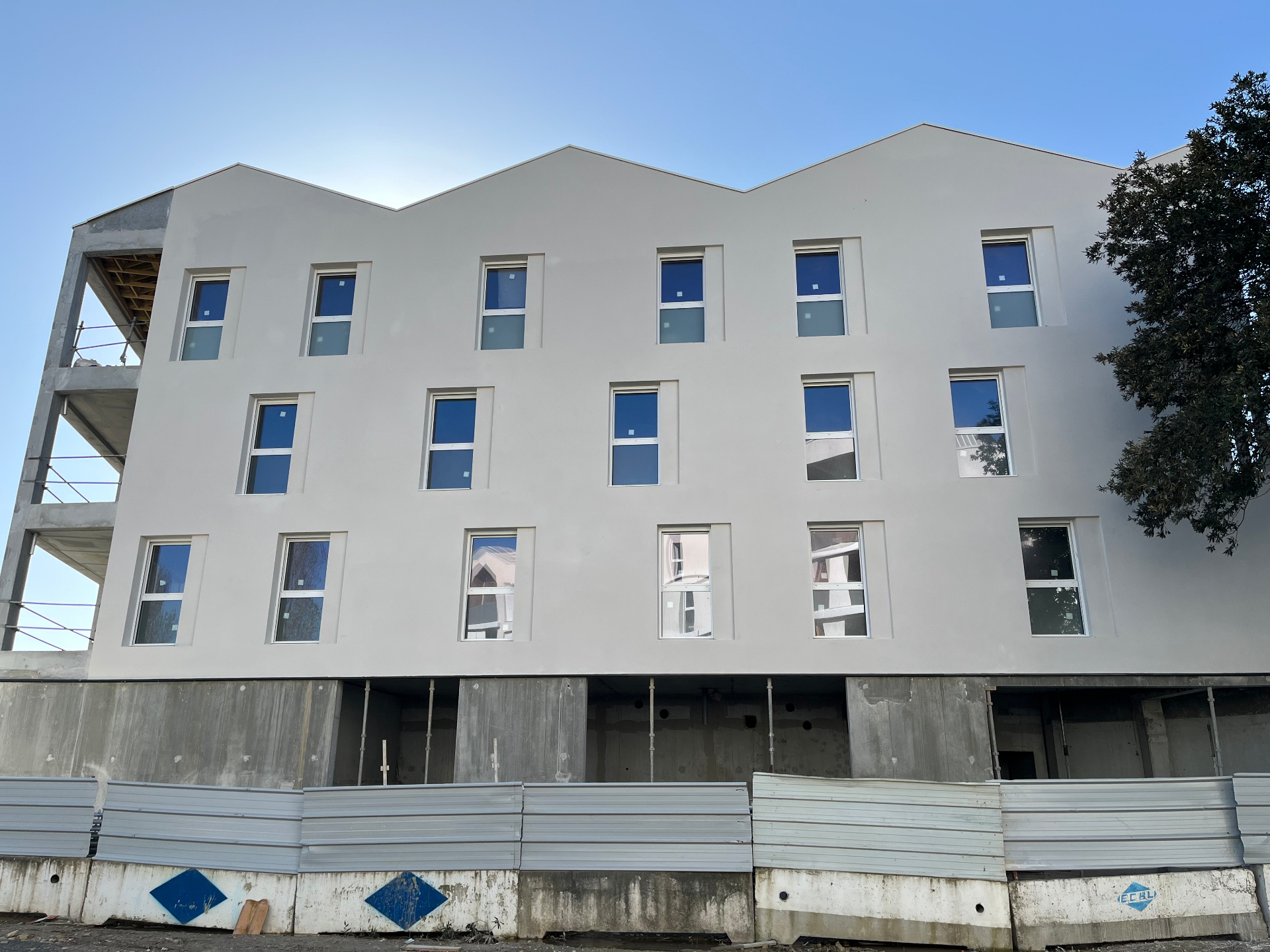 Chantier BABYLONE — Les façades seront traitées avec un enduit de façade